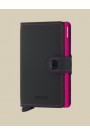 MINIWALLET MATTE BLACK & FUCHSIA